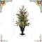 3ft. Pre-Lit Pine Needle & Eucalyptus Leaf Artificial Urn Christmas Porch Tree, Warm White LED Lights